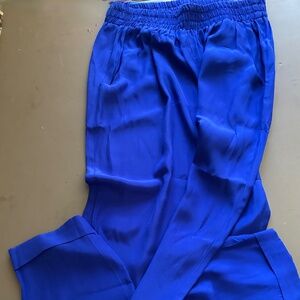 Women's Alice & Trixie Dressy Royal Blue Lined 100 Percent Silk Pants Size M